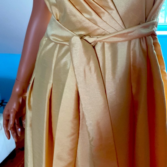 PARTY Shimmering Gold EVAN PICONE Faux Wrap Dress size 10 - Picture 3 of 9